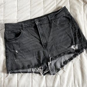 Wild Fable Highway Rise‎ Mom Shorts Black Cutoff Denim Size 18
